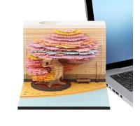 Penlimly Calendario 3D | Calendario da Scrivania Albero 2026 con Blocco Note Strappa Via | Blocco Note Arte e Artigianato Decorazione Tavolo per Scuola Ufficio Casa Dormitorio | Regalo per Insegnanti