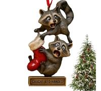 Penlimly Ornamento Procione Albero Di Natale | Pendente Adorabile In Resina Per Le Feste - Decorazione Procione Per Albero Di Natale,Per Davanzale Camera Da Letto Ingressi Parete Giardino Cortile