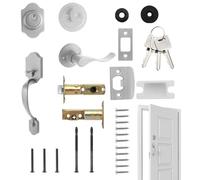 Penlimly Set Serratura Ingresso | Maniglia Per Porta Esterna Con Serratura A Doppia Mappa | Strumento Per Miglioramento Casa Per Sicurezza | Ingresso Bagno Cortile Balcone Giardino