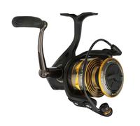 PENN Battle® IV Spinning Reel, Saltwater Angler Fishing Sea Fish Lure & Bait, Bass, Pollack, Cod, Mackerel, Wrasse, Aluminum Spool, Robust Ambidextrous 1000 Reel Size 5.2:1 Gear Black, Gold & Smoke
