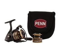 PENN Battle Kit da spinning con mulinello taglia 5000, con copertura mulinello e bobina di ricambio in alluminio anodizzato, maniglia destra/sinistra, sistema di trascinamento anteriore HT-100