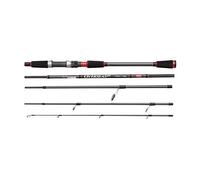 PENN Overseas XT Labrax - Canna da pesca da viaggio per spigola, spigola marina, guide Fuji Alconite, custodia protettiva, nero/rosso, 2,29 m, 15-60 g