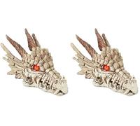 Penn-Plax Deco-Repliche Dragon Skull Gazer Decorazione Acquario - Sicuro per acquari d'Acqua Dolce e salata - Piccolo (Confezione da 2)