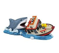 Penn-Plax Jaws - Decorazione per acquario con licenza ufficiale, attacco alla barca, sicura per acquari d'acqua dolce e salata, misura piccola