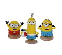 Penn-Plax Minions - Set di 3 Ornamenti per Acquario con Licenza Ufficiale, Include Kevin, Stuart e Bob, Tema Spiaggia, Piccolo