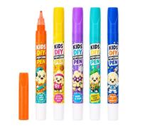 Penna 3D Rilievo Artistica Ragazzi 5 Pezzi Marker Per Biglietti E Disegno | Penne per Biglietti e Disegni Decorativi Ideale Per Bambini E Bambine Prescolari, Scuola, Vacanze, Casa, Sala Creativa E