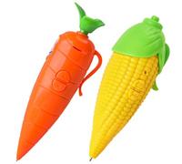 Penna a carota per bambini 2 in 1 Registratore vocale da 60 secondi e penne a sfera 2 pezzi in plastica per mais ＆ Penna per registratore carota con clip per studenti, insegnanti OFFICE_PRODUCTS