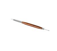 Penna a doppia testa per nail art, strumento per intaglio a doppia estremità, per disegni intricati e effetto sfumato, con manico in legno, strumento multifunzionale per intaglio delle unghie