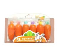 Penna a forma di carota, 6 pezzi, 12,7 cm, carino, portatile, creativo, mini pennarelli Kawaii per graffiti, disegno, riempimento di colori