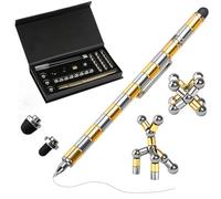 Penna a forma di scultura magnetica, in metallo color oro e argento, per alleviare l'ansia, giocattolo per adolescenti di età compresa tra 8 e 16 anni, regalo di Natale, penna multifunzione per