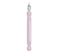 Penna a immersione in vetro con inchiostro in vetro corto penna portatile per scrapbooking penna a immersione per artista principiante studente adulto scrittura diario elegante penna bianca