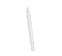 Penna a immersione in vetro con inchiostro in vetro corto penna portatile per scrapbooking penna a immersione per artista principiante studente adulto scrittura diario elegante penna bianca