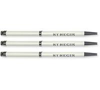 Penna a inchiostro a 5 stelle di lusso, iconico St. Regis, bianco, lungo 15-8 cm, set di 3
