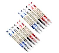 Penna a inchiostro gel ad asciugatura rapida, penne a inchiostro liquido, punta fine, stile giapponese, 0.35 mm, per scuola, ufficio, studenti, esami, cancelleria, forniture tecniche, 4 blu, rosso)
