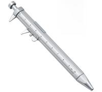 Penna a inchiostro gel da 5 mm con calibro a corsoio integrato per misurare lunghezza e spessore, cancelleria portatile e leggera per ufficio e scuola (blu)
