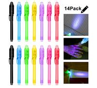 Penna a Inchiostro Invisibile 14 Pezzi, con Luce UV per messaggi Segreti Ideale per Feste di Compleanno per Bambini e Regali di Natale