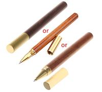 Penna a inchiostro nero con corpo in legno, punta fine da 0,5 mm, strumento di scrittura professionale per ufficio, uomini e donne, ideale