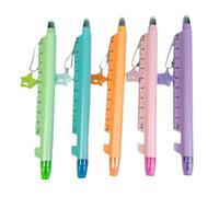 Penna a multifunzione 5 pezzi di materiale scolastico liscio | Penna con Evidenziatore e righello per Adulti Ragazze Studenti Home Office Scuola Studio Pianificazione