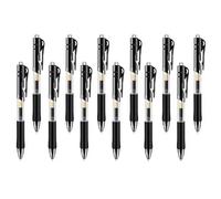 Penna a Scatto, Penne a Sfera, 12PCS Nero a Sfera,0.5mm,Retrattile,Asciugatura Veloce per Scrittura,Appunti,Studio, Journaling e Schizzi, In Plastica RiciclataPenna a Scatto, Penne a Sfera