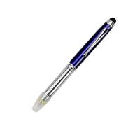 Penna a sfera 3 in 1 con torcia a LED, multifunzione, penna a sfera illuminata con inchiostro nero, per scrivere al buio (confezione da 1, blu)