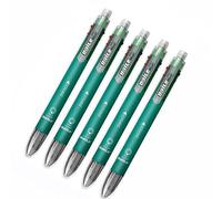 Penna a sfera 6 in 1 con punta media da 0,5 mm, con gomma (verde)