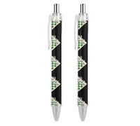 Penna a sfera a forma di lavagna bianca e verde con stampa, retrattile, fusto rotondo, punta fine, 0,5 mm, 1/2/4 pezzi