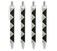 Penna a sfera a forma di lavagna bianca e verde con stampa, retrattile, fusto rotondo, punta fine, 0,5 mm, 1/2/4 pezzi