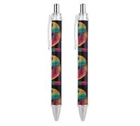 Penna a sfera a forma di serpente colorata arcobaleno, con stampa retrattile, nera, a punta fine, 0,5 mm, 1/2/4 pezzi