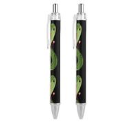 Penna a sfera a forma di serpente con stampa a forma di serpente, retrattile, nera, a punta fine, 0,5 mm, 1/2/4 pezzi