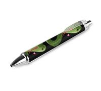 Penna a sfera a forma di serpente con stampa a forma di serpente, retrattile, nera, a punta fine, 0,5 mm, 1/2/4 pezzi