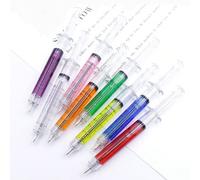 Penna a sfera a forma di siringa o iniezione, colore casuale, creativa, adatta per studenti e lavoratori d'ufficio, per il ritorno a scuola 6 pacchi,confezione da quattro,due pacchi,Confezione da 12,C