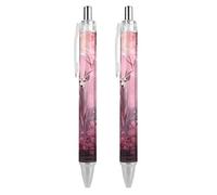 Penna a sfera a inchiostro blu con cervo di cristallo animale, scrittura liscia, per ufficio e scuola, 2 pezzi come foto 1