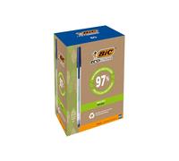 Penna a sfera a scatto con cappuccio ECOlutions - punta 1,0mm - blu - Bic - conf. 60 pezzi