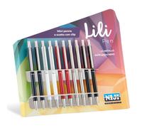 Penna mini a scatto da agenda - colori assortiti - Niji Italiana - conf. 10 pezzi