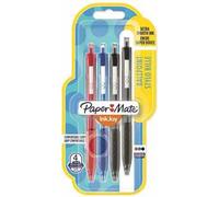 Penna a sfera a scatto Papermate Inkjoy 100 punta da 1,0 mm Colori Assortiti Nero, Blu, Rosso, Verde - Blister da 4