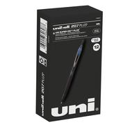 Penna a sfera a scatto Uni-Ball 207 Plus+, confezione da 12, colore blu, con punta micro da 0,5 mm. L'inchiostro Uni-Super Ink+ fluido e vibran