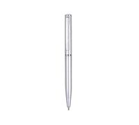 Penna a sfera argento blu inchiostro 10cm, mini penna corta in plastica rotante per uomini d'affari polizia hostess, argento