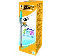 Penna A Sfera BiC Cristal Fun Turchese Scatola Da 20