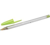 Penna a sfera Bic Crystal Fun - Spessore punta 1,6 mm - inchiostro olio -grigio - colore verde lime NEW