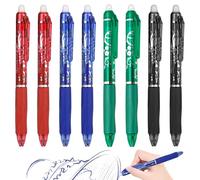 Penna a sfera cancellabile a gel, retrattile, 8 penne a sfera cancellabili, 0,5 mm, penna a sfera per cancelleria scolastica, forniture per ufficio, nero, blu, rosso, verde