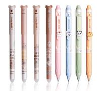 Penna a Sfera Cancellabile Set 8 Pezzi, 0.5mm, Inchiostro Nero, Design Ergonomico, Scrittura Fluida, Cancellabile