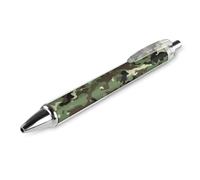 Penna a sfera classica da 0,5 mm con punta fine e inchiostro nero, scrittura, per ufficio, colore verde freddo mimetico militare