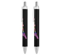 Penna a sfera colorata Torre Eiffel di Parigi in Francia Rosa Penna a sfera retrattile inchiostro blu Penna a sfera scrittura liscia Penna da lavoro 2 PZ