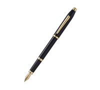 Penna a sfera con appuntamenti placcata in oro 23 CT lacca nera Century II