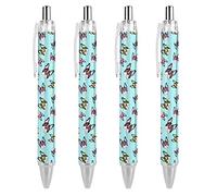 Penna a sfera con bulldog francesi con occhiali, penna a sfera retrattile, idea regalo, forniture per ufficio, casa, scuola, 4 pezzi come immagine 1