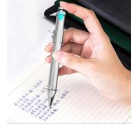 Penna a sfera con calibro a corsoio e sfera a rullo con inchiostro gel da 0 5 mm, cancelleria compatta per ufficio e scuola, scala incisa trasparente (blu)