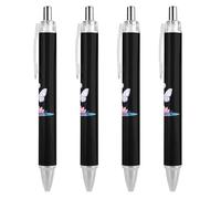 Penna a sfera con inchiostro blu a forma di fiore di loto, per ufficio e scuola, 4 pezzi, come immagine 2