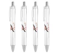 Penna a sfera con inchiostro blu a forma di rondine floreale, scrittura liscia, per ufficio e scuola, 4 pezzi come immagine 1