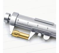 Penna a sfera con inchiostro gel da 5 mm con calibro a corsoio per misurare lunghezza e spessore, adatta per ufficio, scuola e lavoro sul campo (blu)