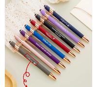 Penna a sfera con punta rotonda e fusto in alluminio, personalizzabile con logo, multifunzionale, impermeabile, decorativa, riutilizzabile, colorata, vintage, carina, moderna, personalizzata, ideale c